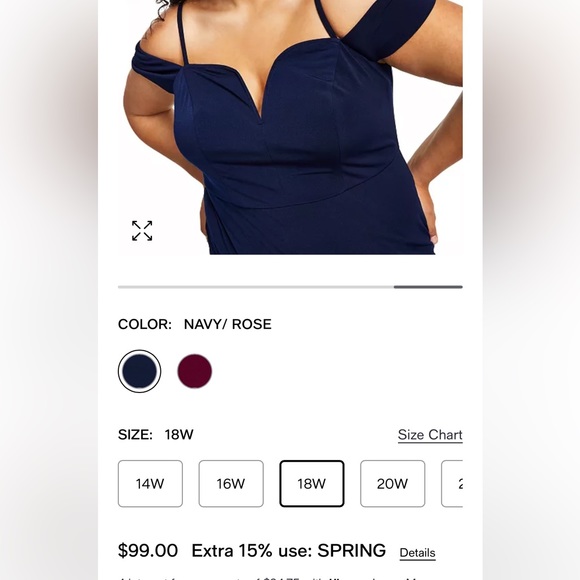 Plus size formal gown size 16w - Picture 2 of 6